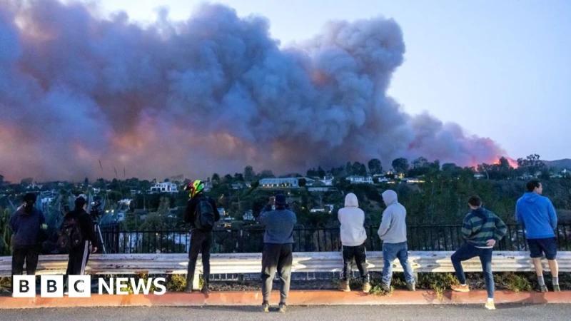 Palisades fire burns homes as thousands evacuate in LA