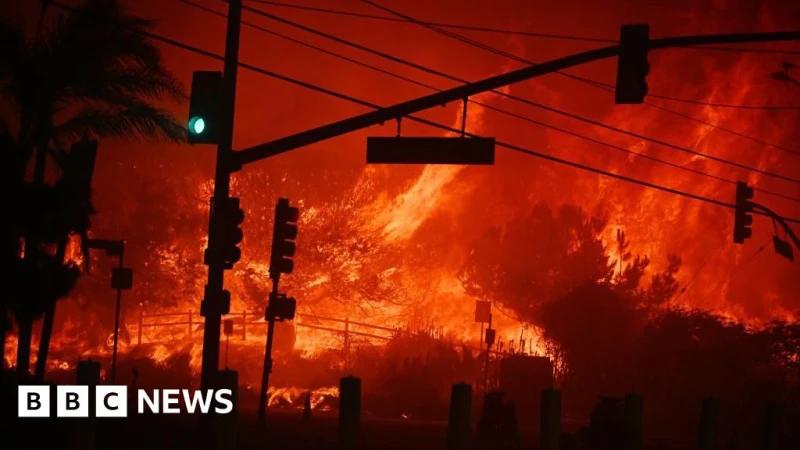 California residents flee wildfire, leaving cars behind