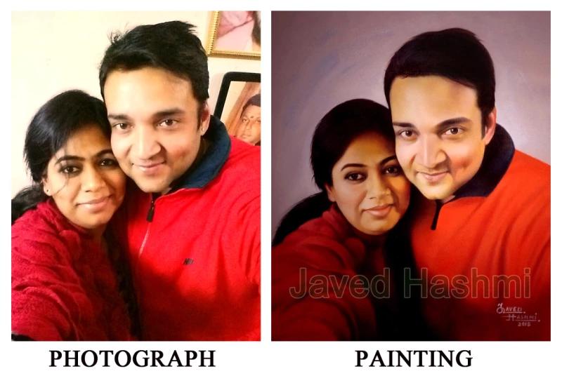 Couple Oil Painting Portrait Artist Near You at Lowest Price