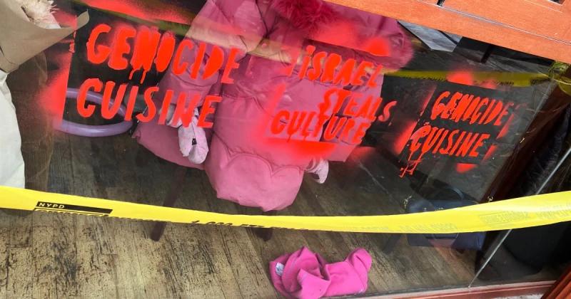 Israeli restaurant in Brooklyn tagged in 'act of antisemitism,' mayor says