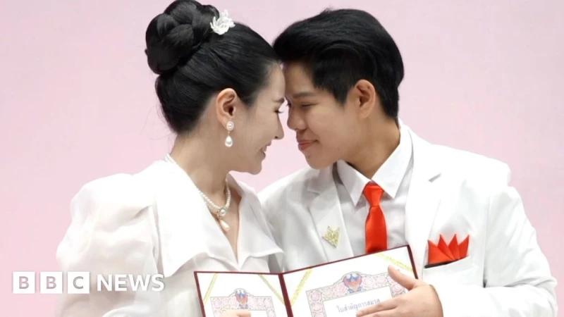 Watch: Couples say 'I do' as Thailand legalises same-sex marriage