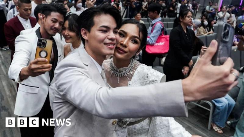 Thailand: Couples wed in a riot of colour as  same-sex marriage becomes legal
