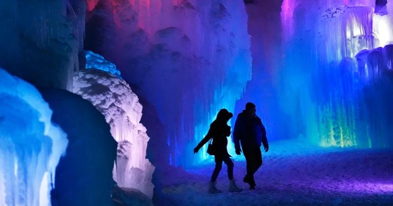 Dazzling Ice Castles draw tourists to New Hampshire and other states